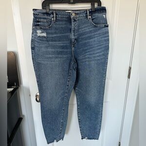 LOFT Curvy High Waist Skinny Ankle Denim